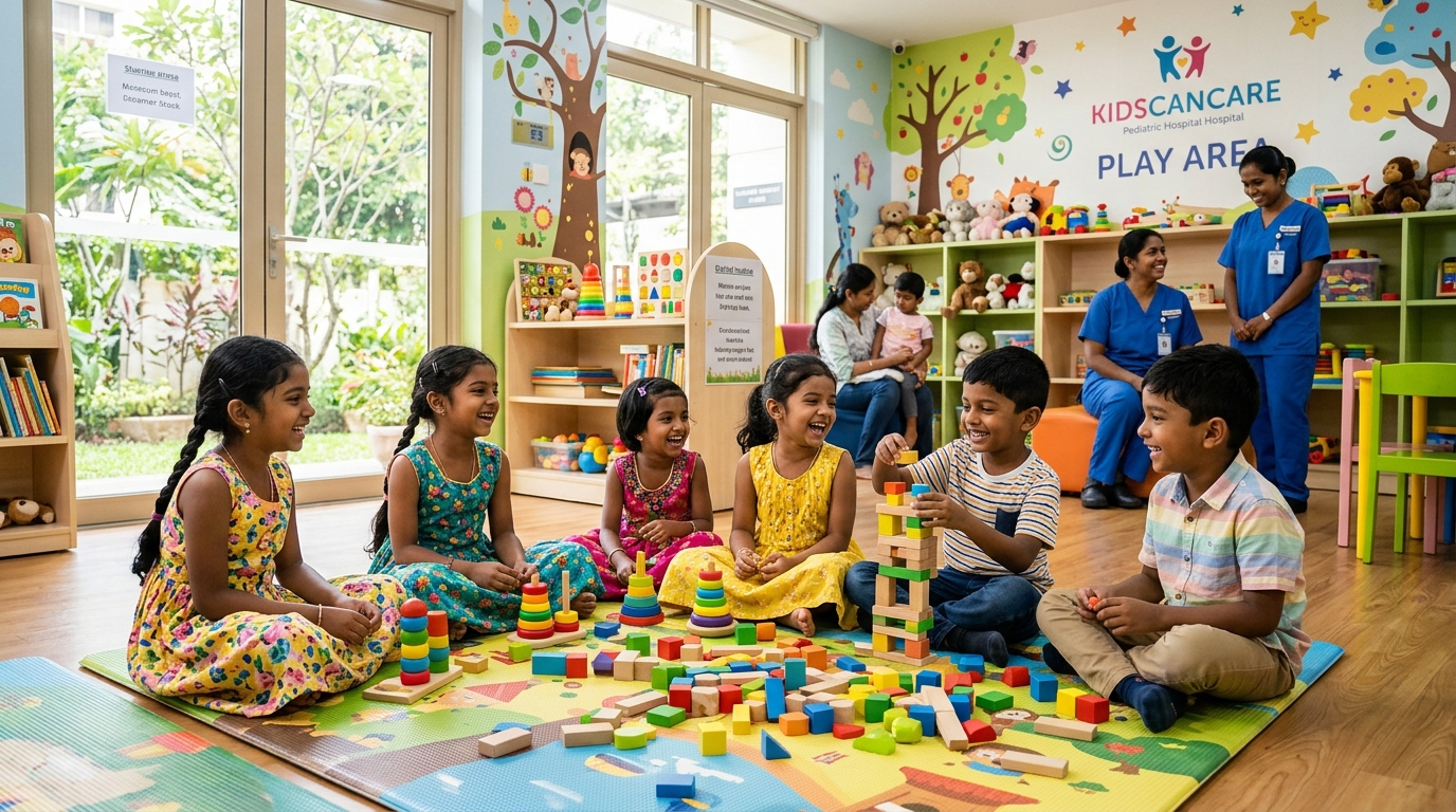 Children playing in play therapy room